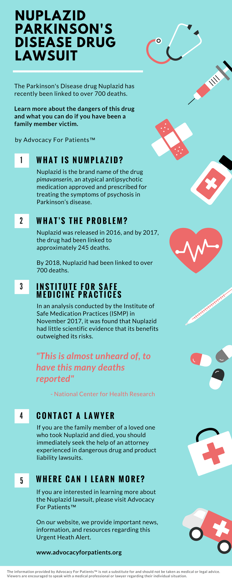 Nuplazid Parkinson's Disease Drug Lawsuit Infographic